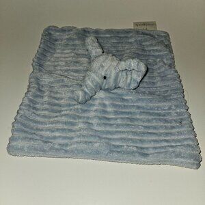 Mon Lapin Blue Ribbed Elephant Plush Lovey Stuffed Baby Toy Sherpa READ